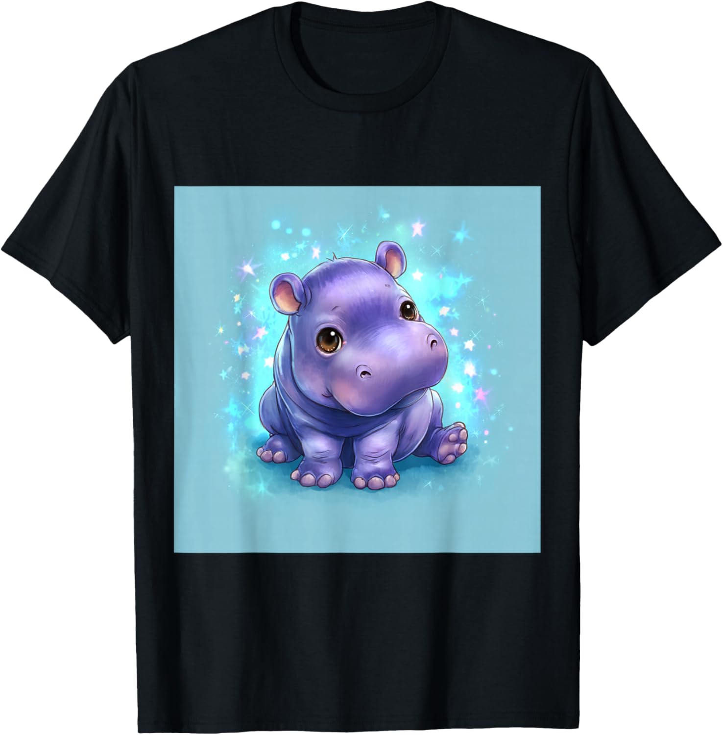 Cute Cartoon Hippo Chibi Style Cute Baby Hippo