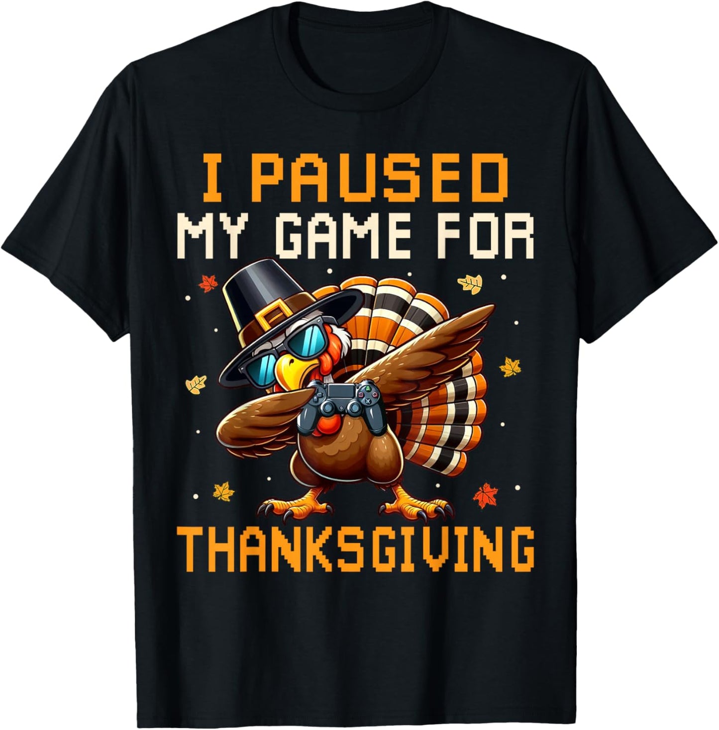 Dabbing Turkey Happy Thanksgiving Shirts for Gamer Boys Kids