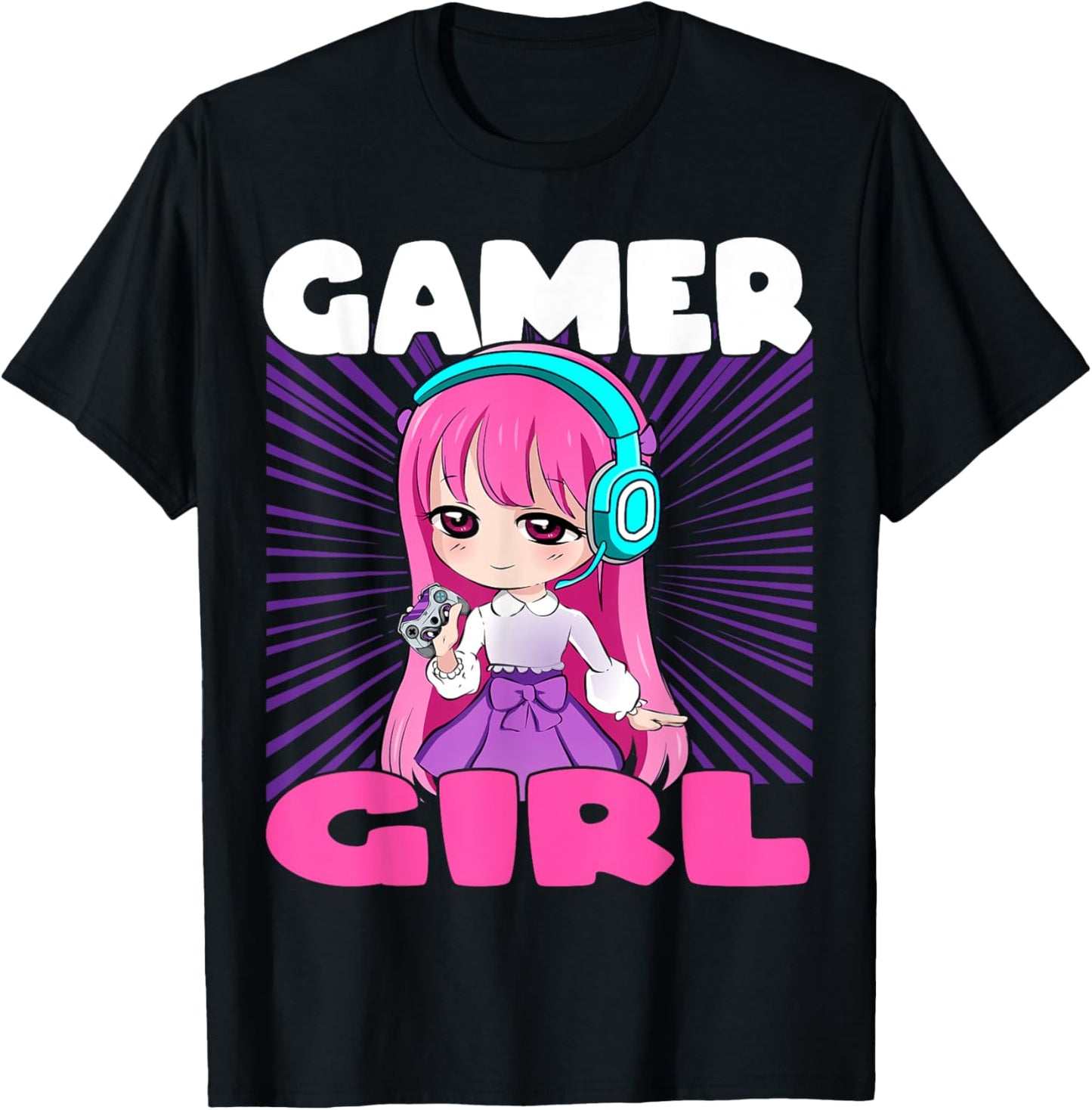 Funny Gamer Girl Anime and Gaming chibi graphic Video Games