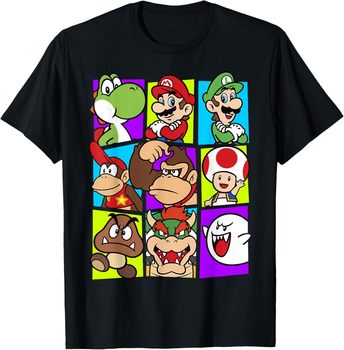 Super Mario Yoshi Luigi Bowser & Gang Box-Up Graphic T-Shirt