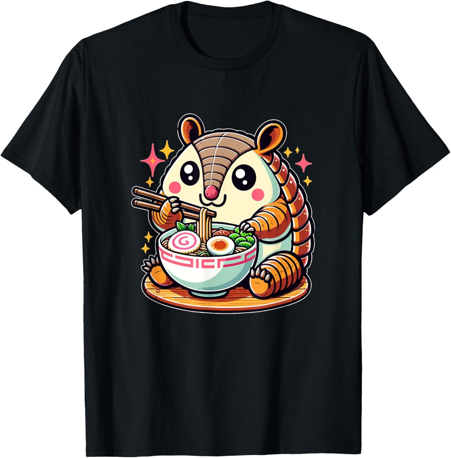Cute Japanese Kawaii Chibi Armadillo Eating Ramen