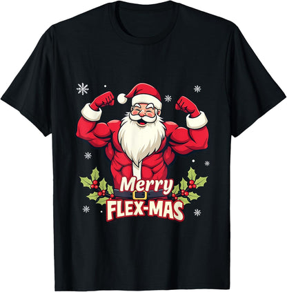 Merry Flex-Mas Muscles For Christmas Santa Fitness Gym Xmas