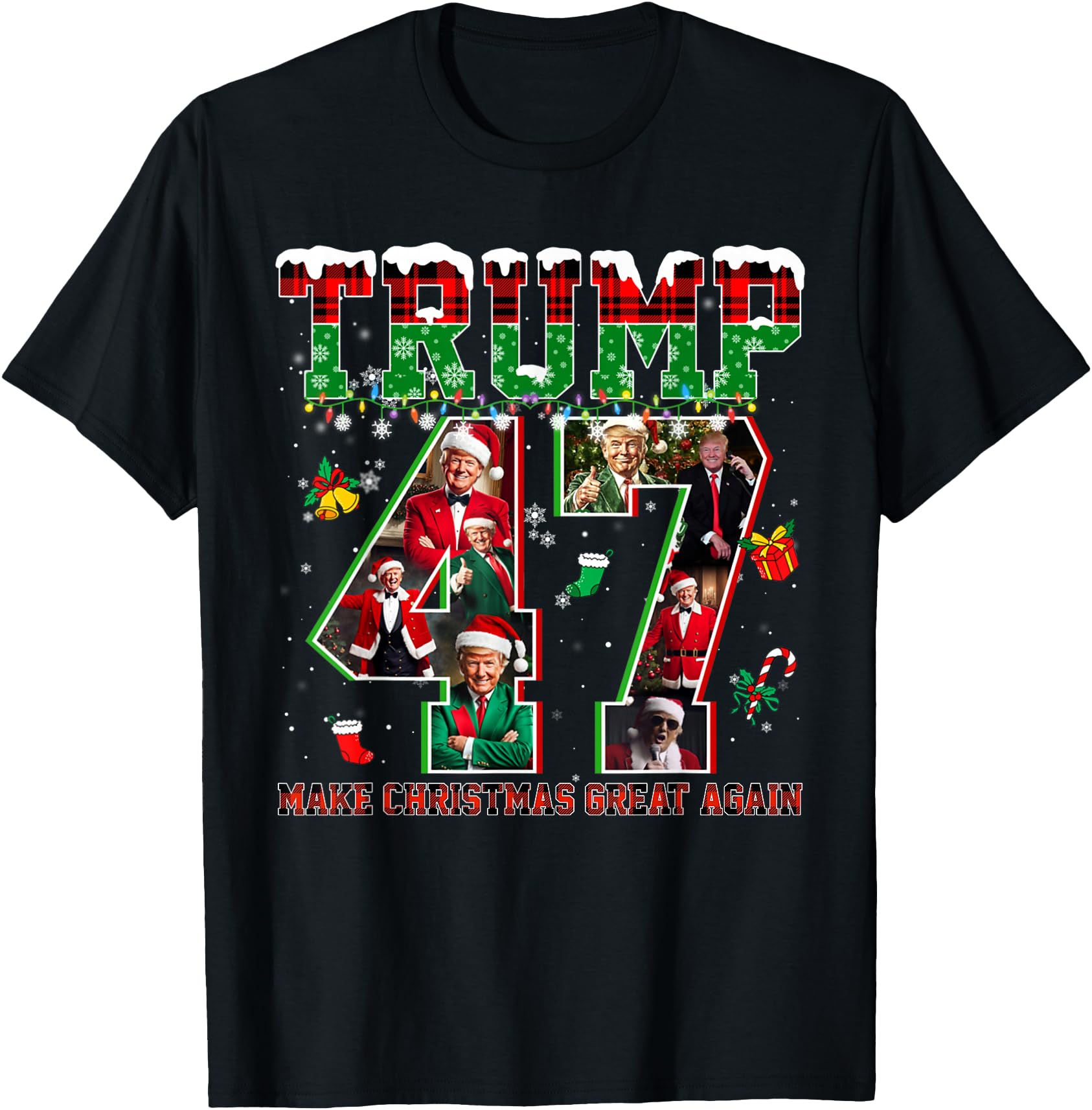 Santa Trump Make Christmas Great Again Ugly Xmas Pajamas USA