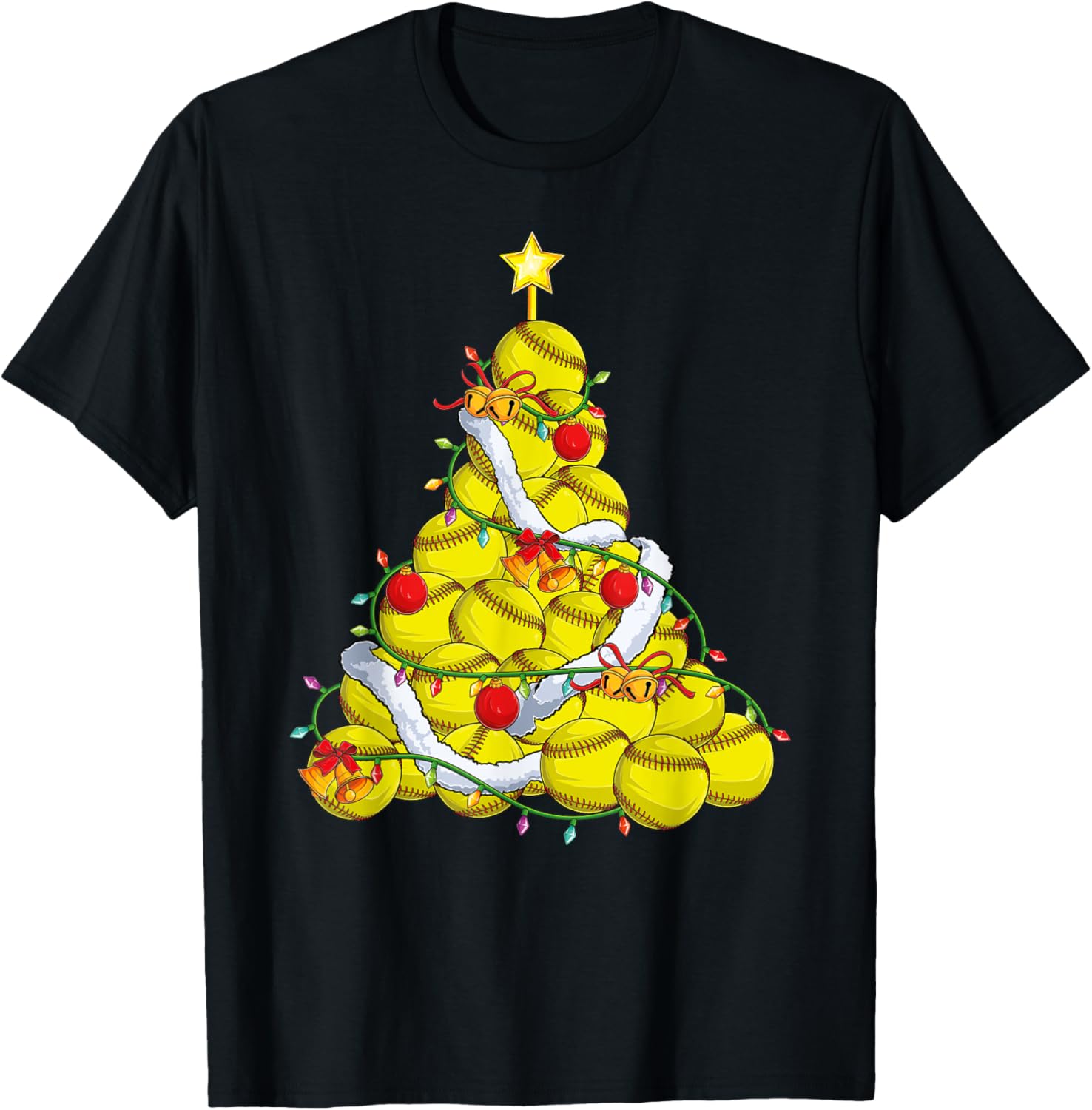 Softball Christmas Tree Xmas Pajamas player coach Men Women