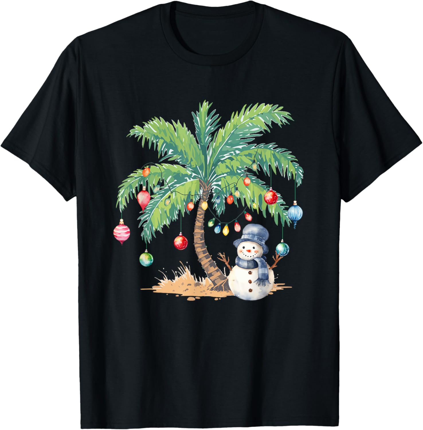 Vintage Palm Tree Snowman Tropical Christmas Deck The Palms