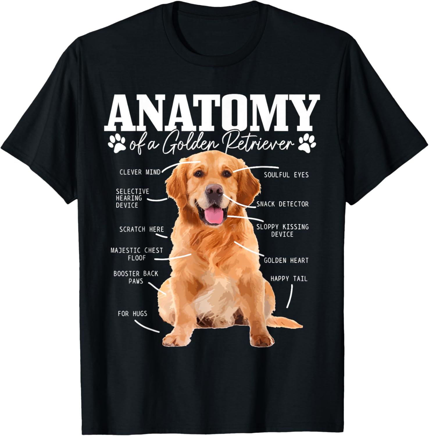 Anatomy Of A Golden Retriever Funny Cute Dog Mom Dad T-Shirt