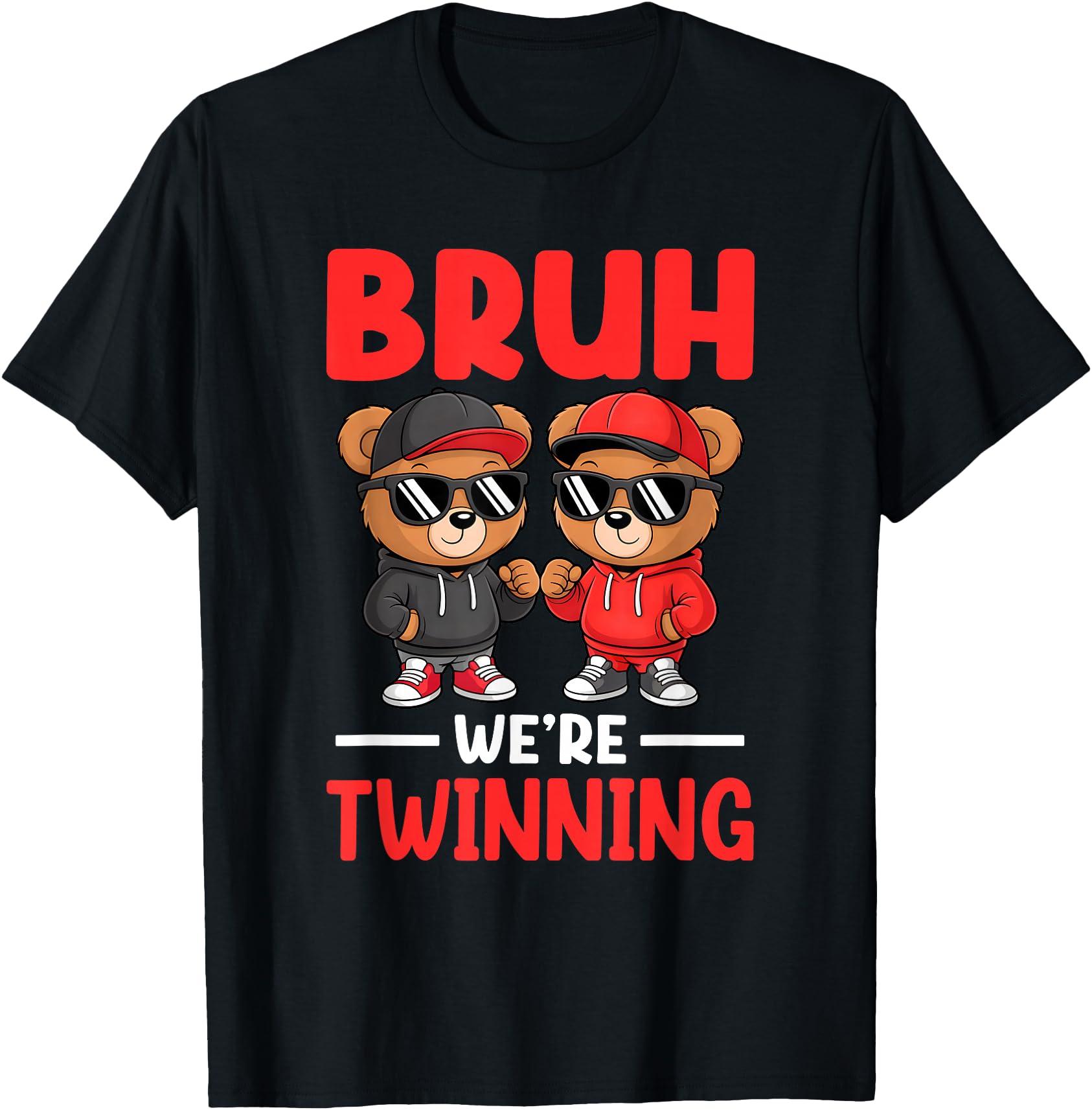Bruh We're Twinning Boys Twin Day Spirit Week Bear