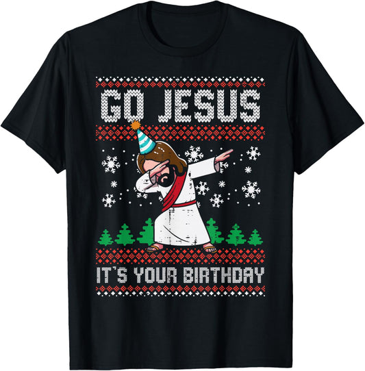 Christmas Go Jesus Its Your Birthday Dab Ugly Xmas Boys Kids