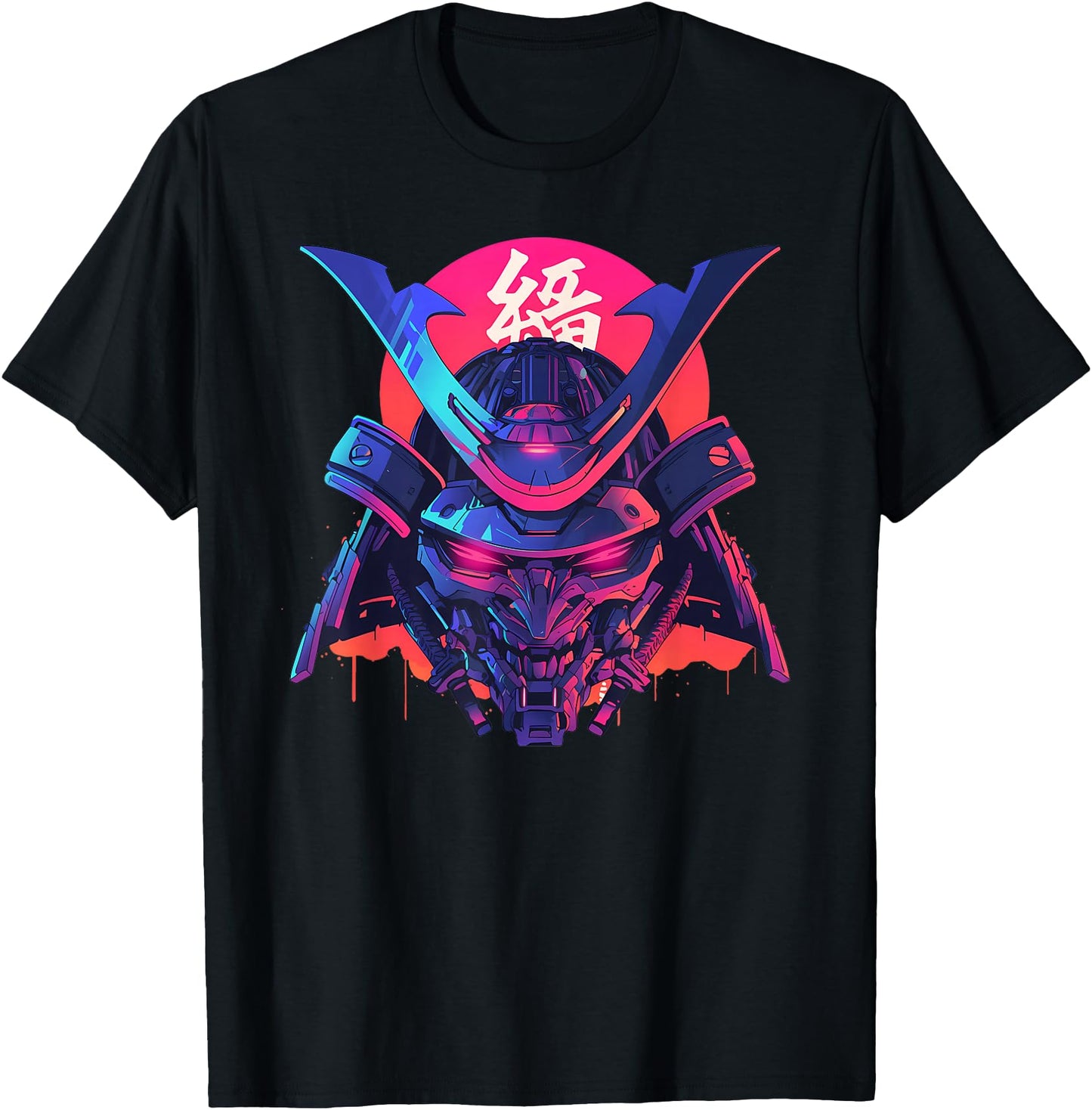 Samurai Mask Japanese Shogun Kanji Cyberpunk Warrior Anime