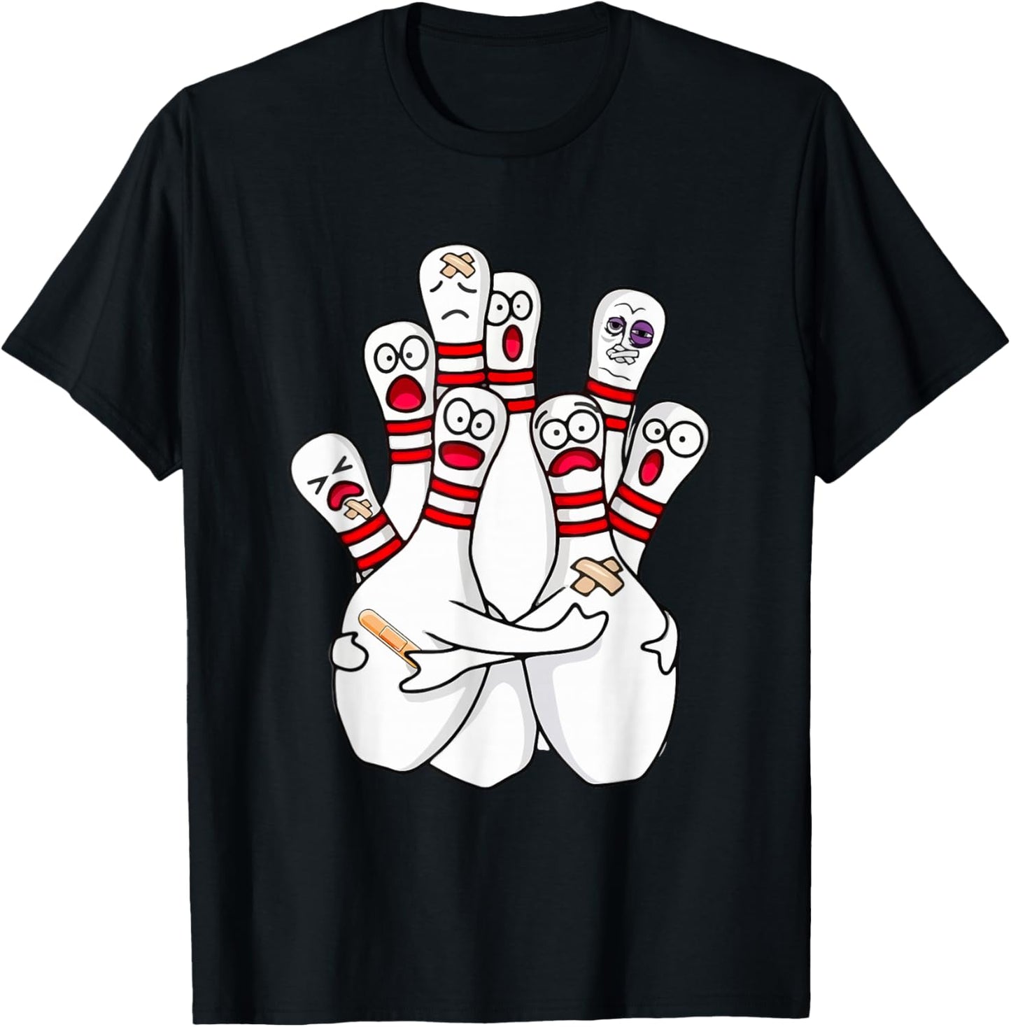 Cartoon Bowling Scared Bowling Pins Funny Sport Bowler