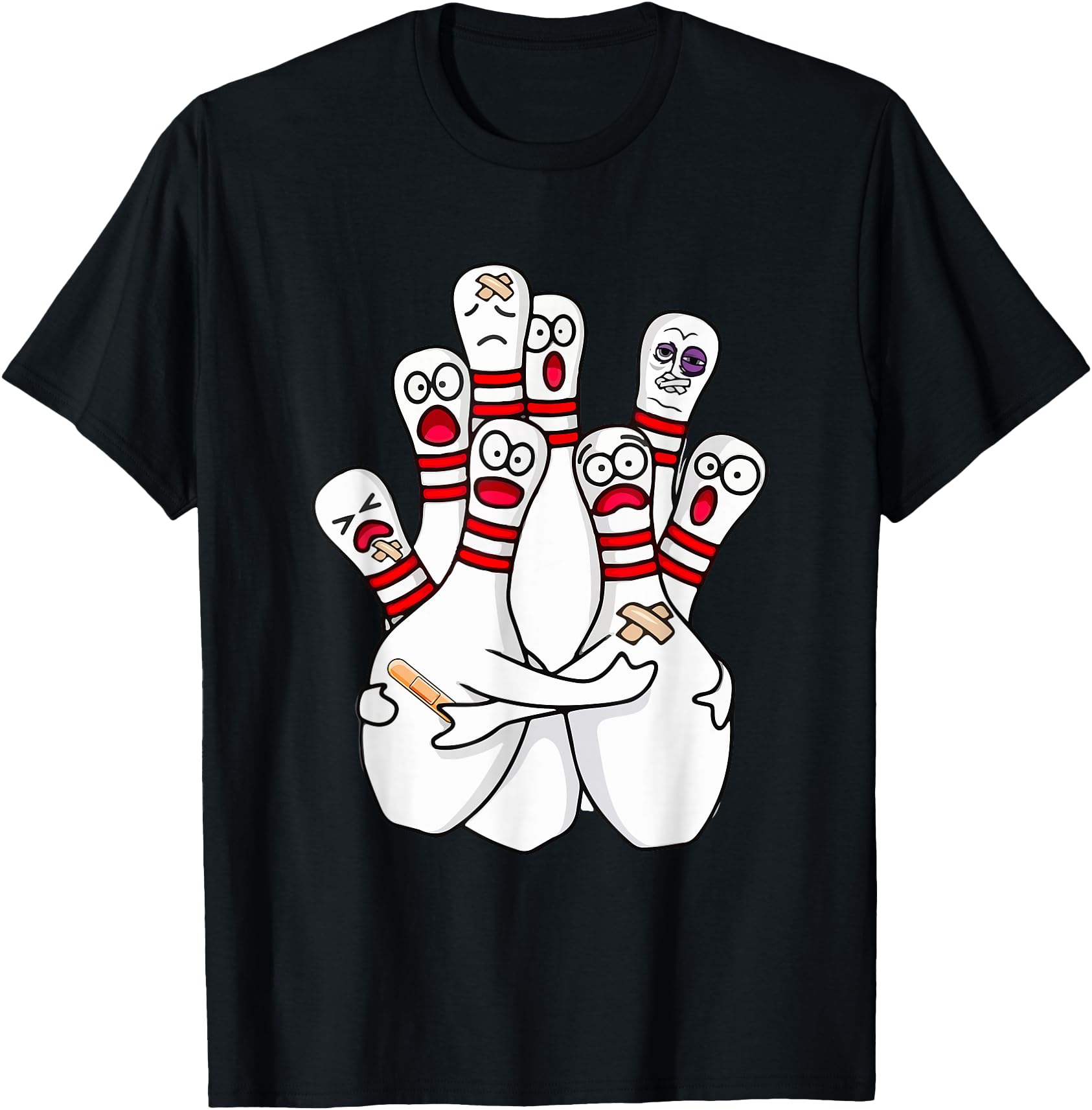Cartoon Bowling Scared Bowling Pins Funny Sport Bowler