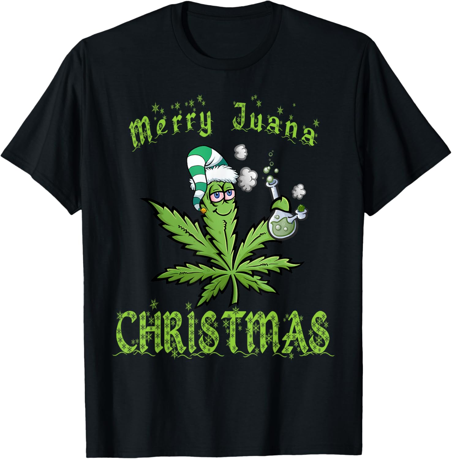 Santa Merry Juana Christmas Stoner Pot Leaf X-mas Marijuana