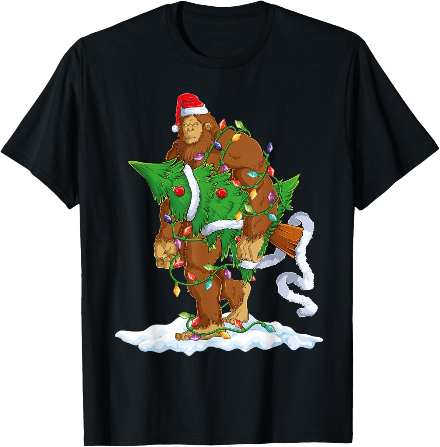 Bigfoot Sasquatch Santa Hat Christmas Xmas Tree Pjs Boys Men