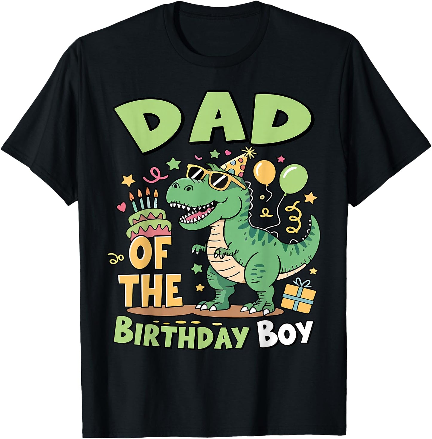 Dad of The Birthday Boy T Rex Dinosaur Family Party Mens