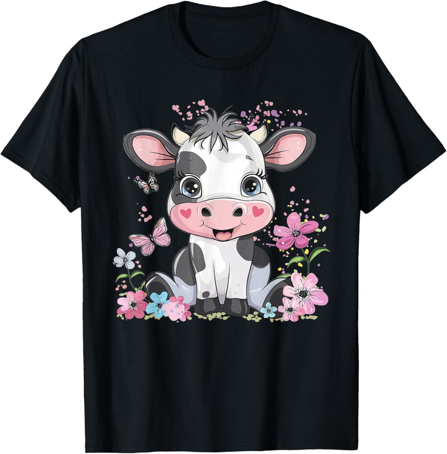 Cute Cow With Flowers I Kids Cow