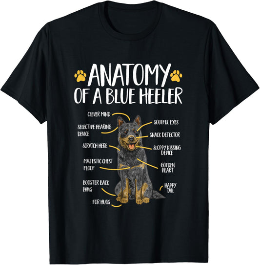 Anatomy Of A Blue Heeler Australian Cattle Dog T-Shirt