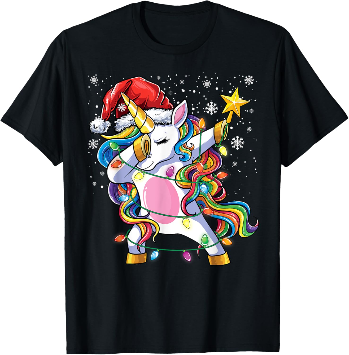 Christmas Unicorn Dab Girls Women Xmas Tree Santa Unicorn