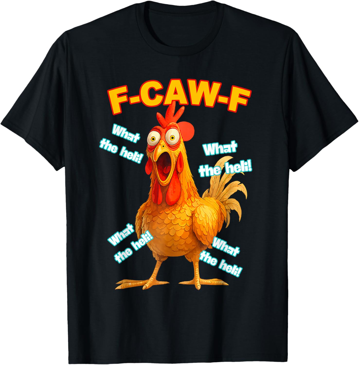 F-caw-f What The Heli Chicken Funny Meme Vintage