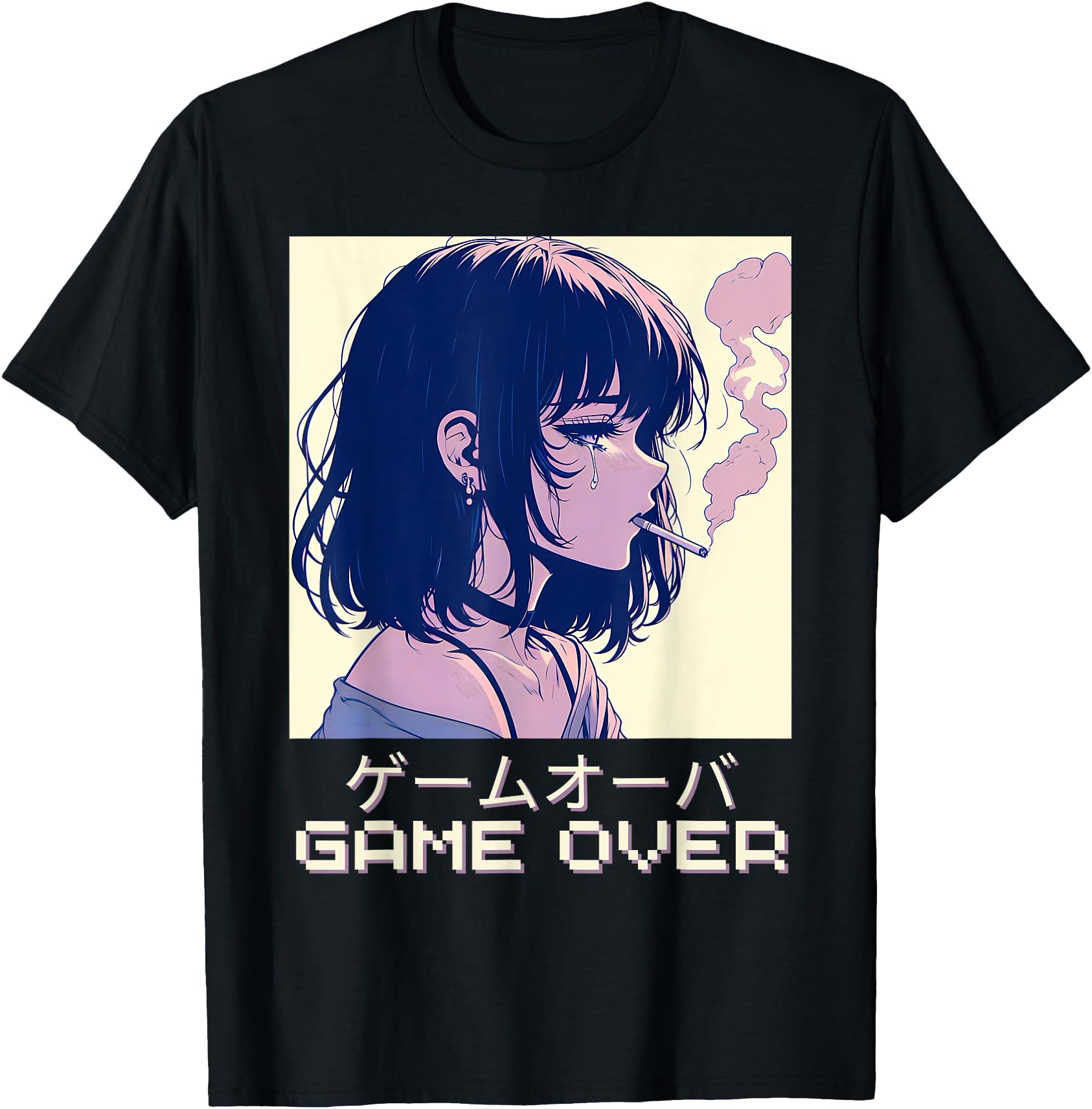 90s Japanese Sad Anime Girl Game Over Vaporwave Aesthetic