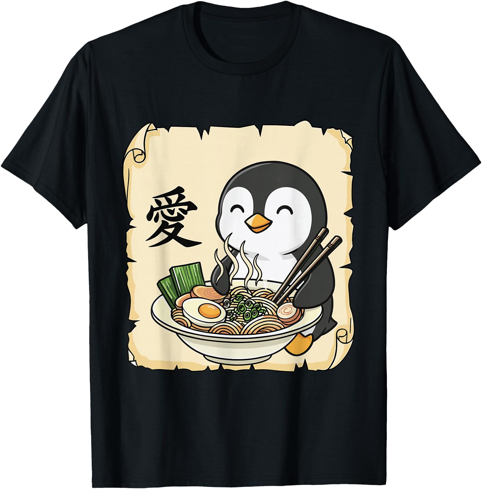 Funny Penguin Ramen Kawaii Anime Japanese Graphic Women Men
