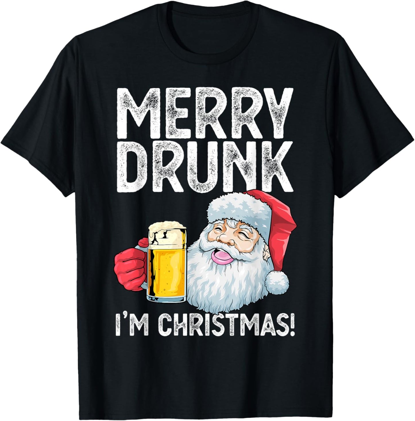 Merry Drunk I'm Christmas Drunk Santa Claus Funny Xmas