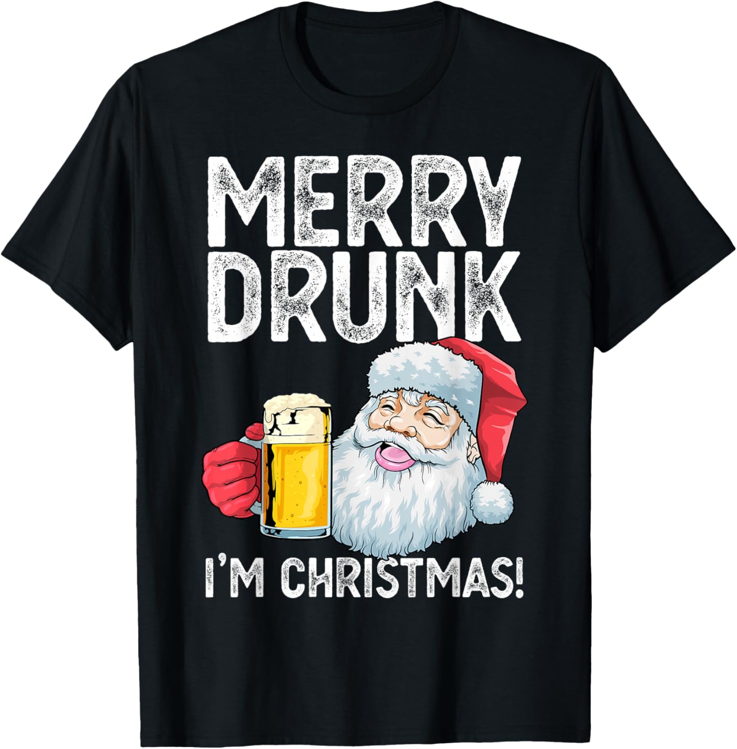 Merry Drunk I'm Christmas Drunk Santa Claus Funny Xmas