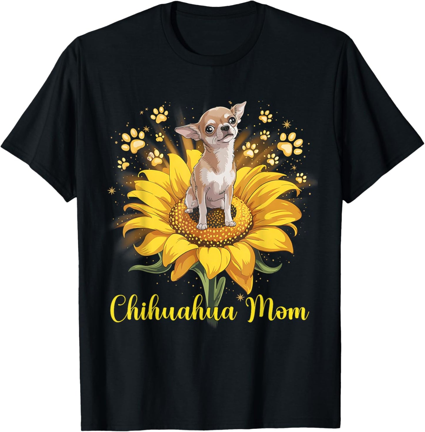Chihuahua Mom Sunflower Women Men Dog Lovers Mother's Day T-Shirt