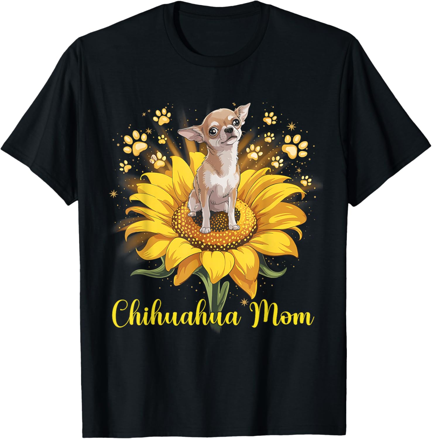 Chihuahua Mom Sunflower Women Men Dog Lovers Mother's Day T-Shirt