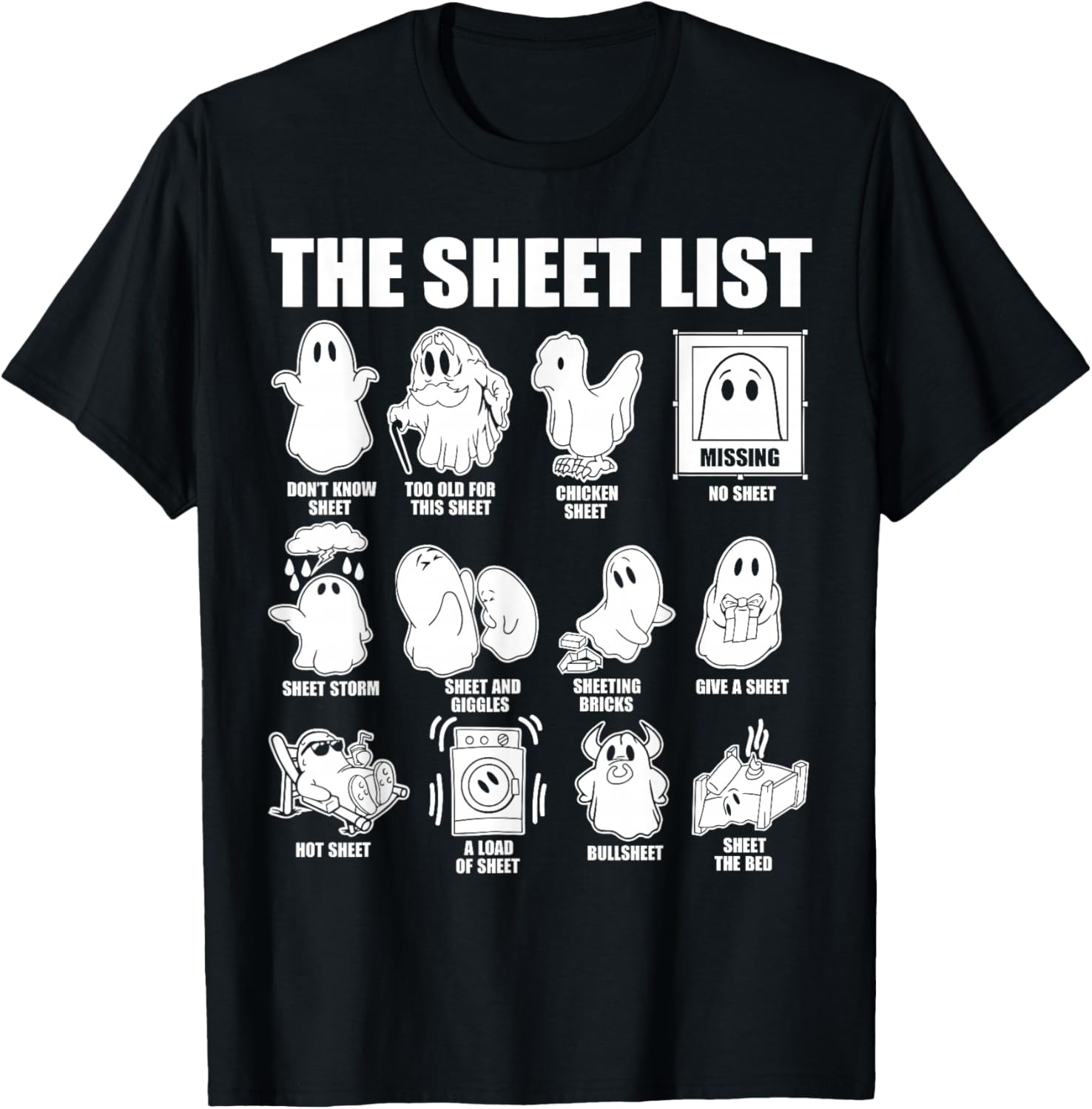 Halloween funny shirt Boo Sheet Halloween the sheet list