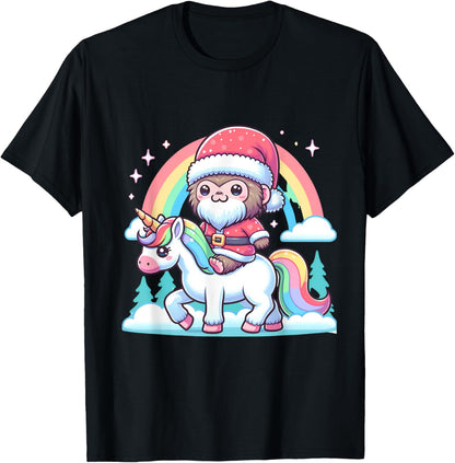 Bigfoot Riding Unicorn Sasquatch Funny Rainbow Chibi Design