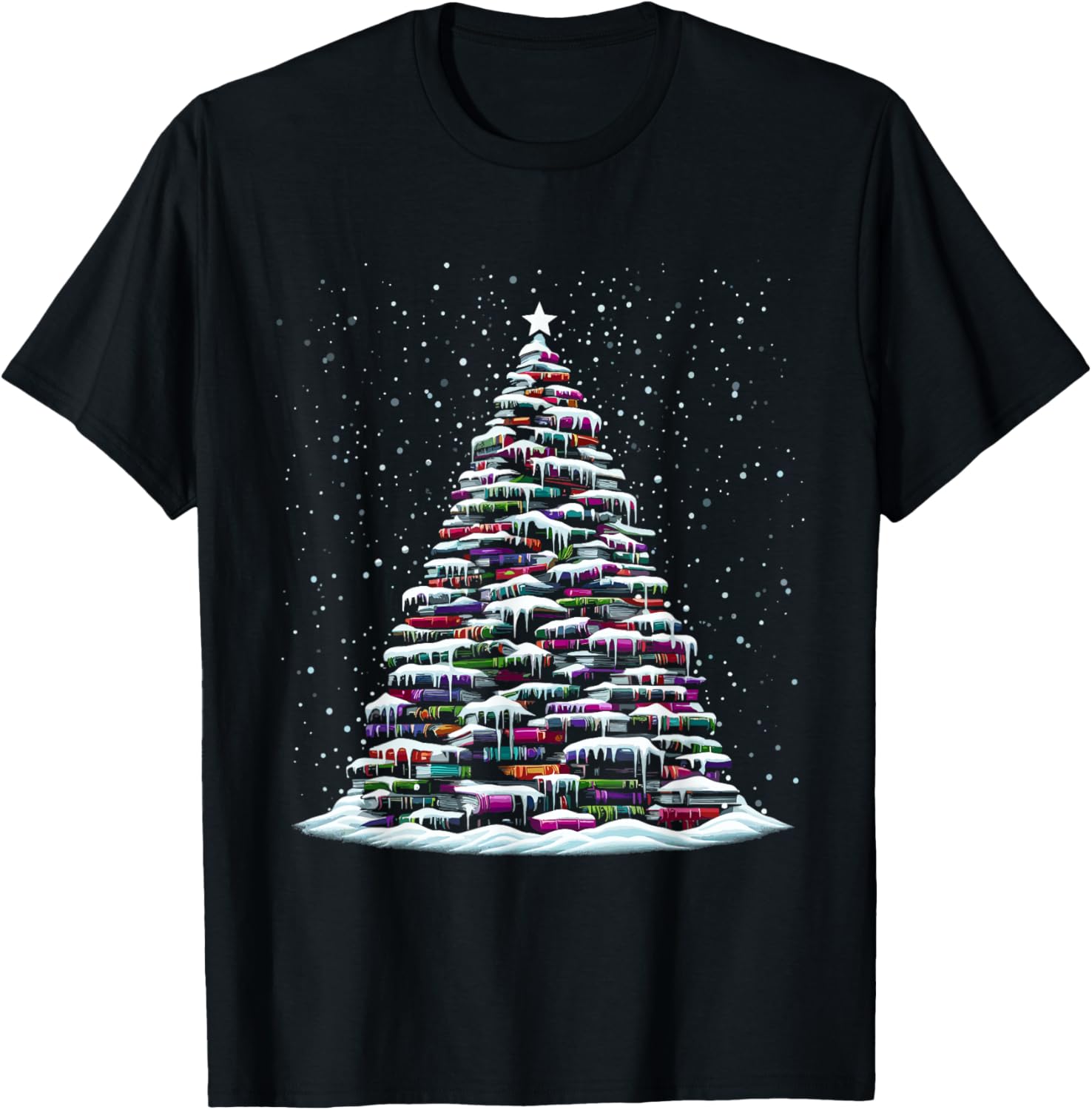 Christmas Tree Of Books - Xmas Tree Reading Book Lover