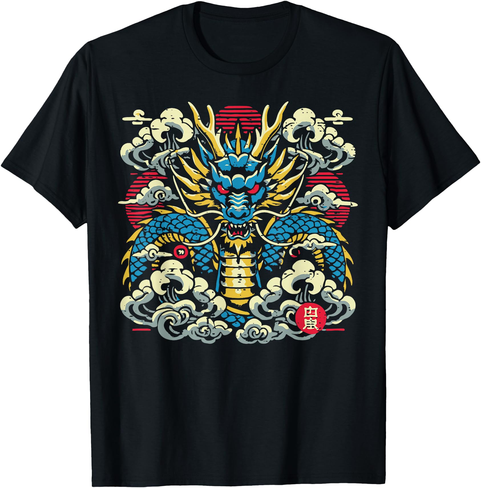 Japanese Dragon Face Clouds Vintage Anime Men Women