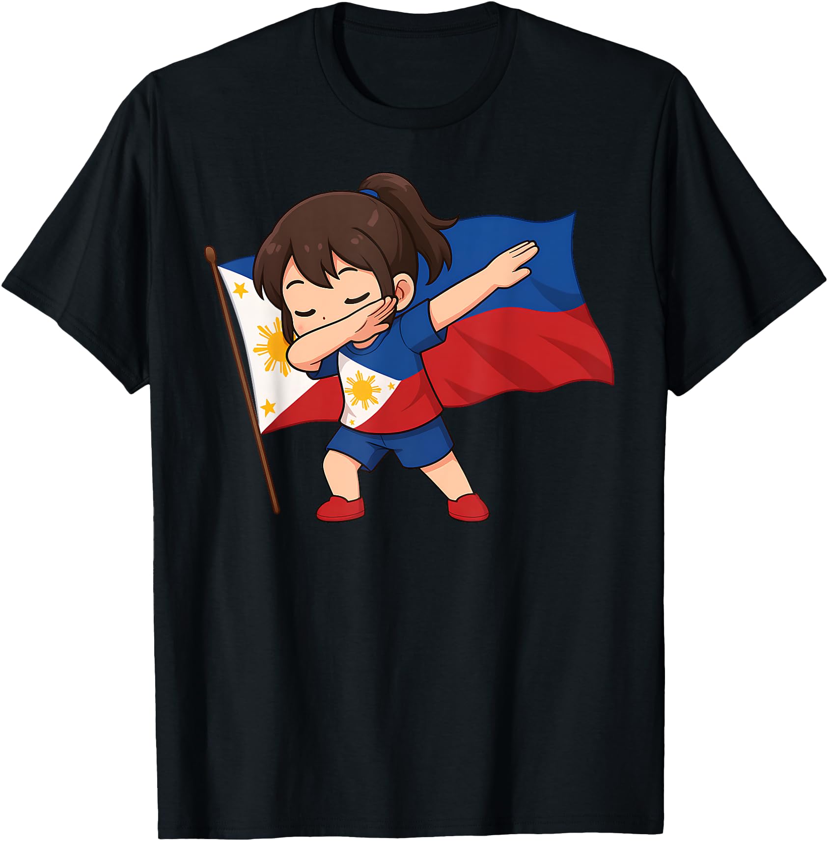 Dabbing Girl Philippine Flag Filipino Filipina Dab