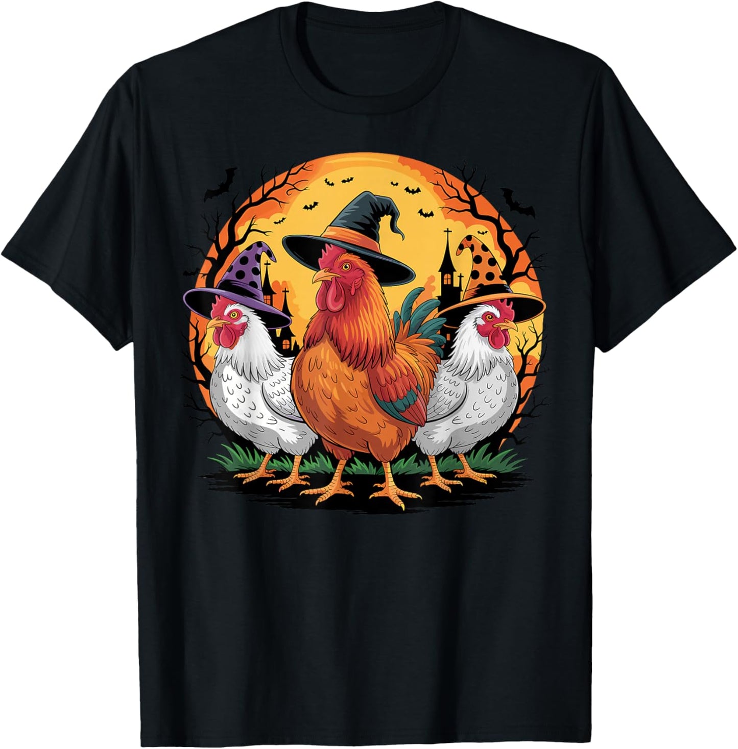Chickens Witch Spooky Season Chicken Halloween Costume T-Shirt
