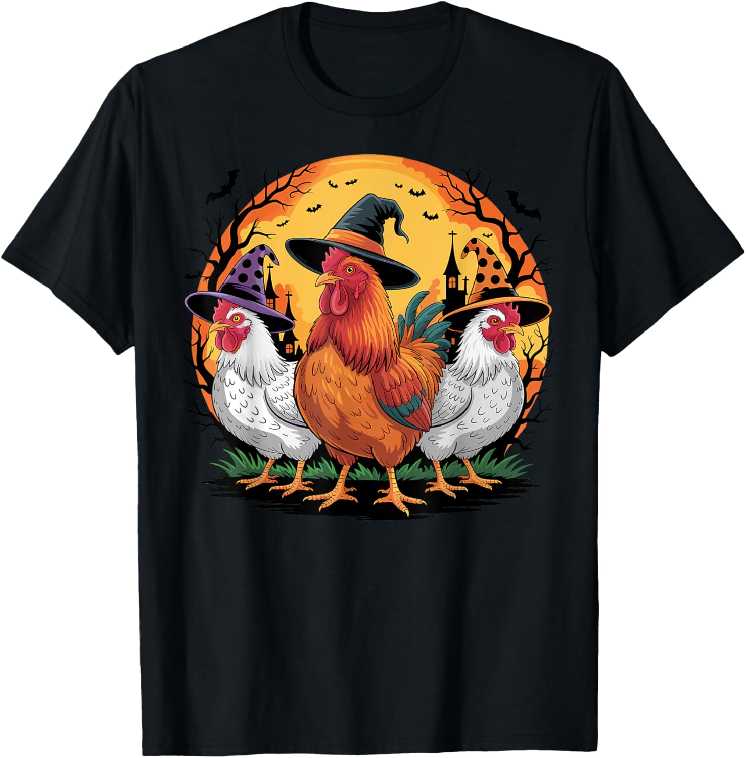 Chickens Witch Spooky Season Chicken Halloween Costume T-Shirt