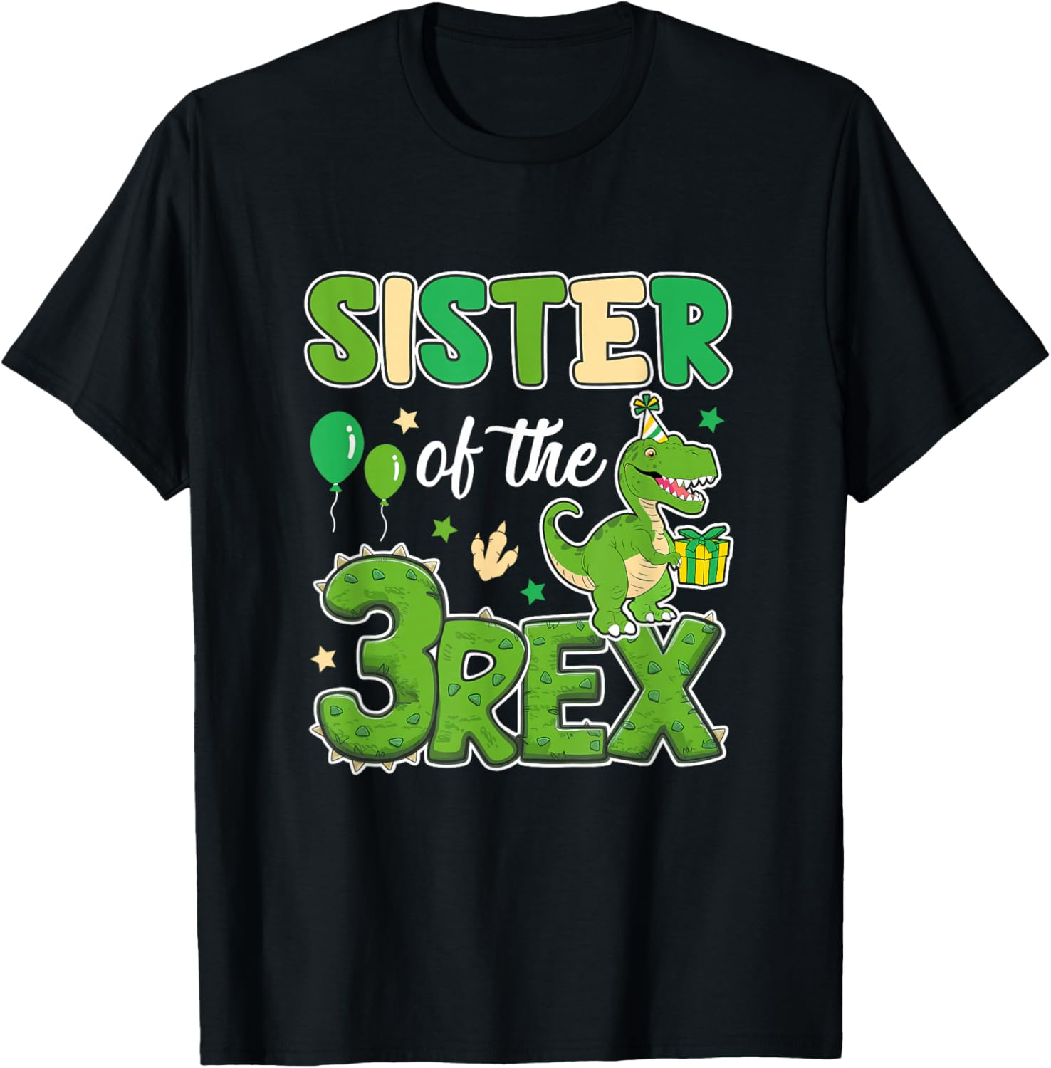 Sister Of The Three Rex Birthday Dinosaur Family Matching