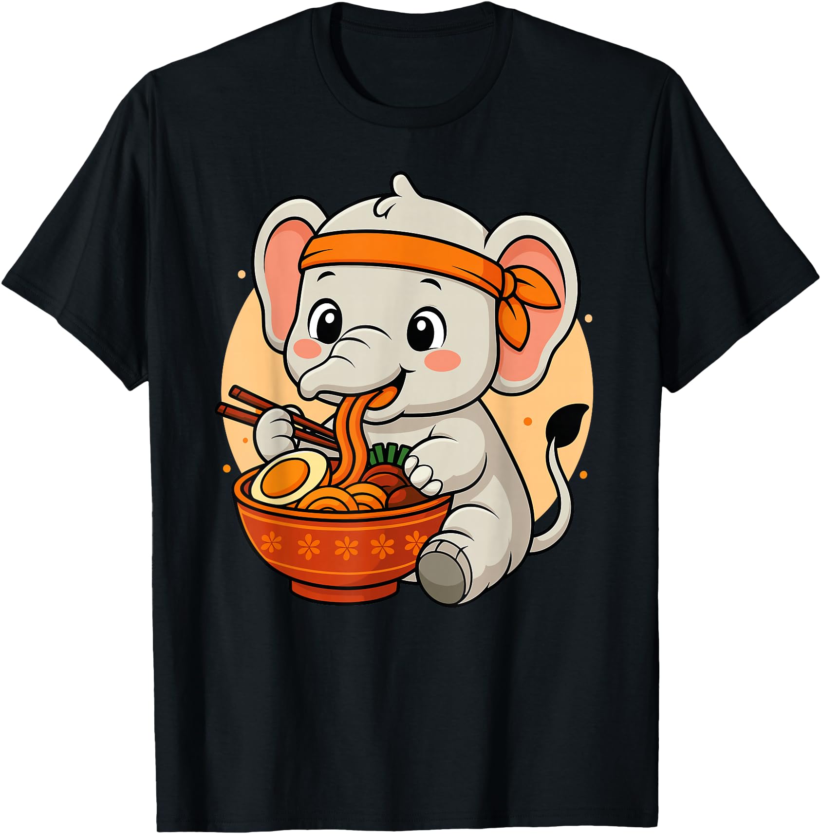 Elephant Eating Ramen Graphic Japanese Elephant Graphic