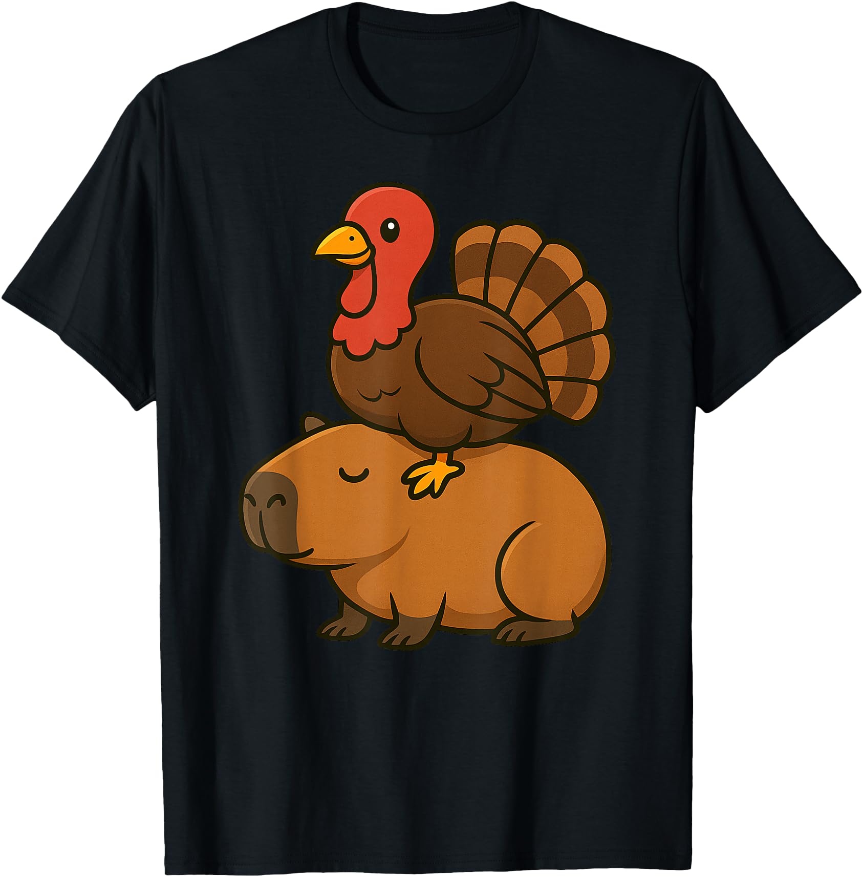 Funny Capybara Turkey Animal Lover Thanksgiving Boys Girls