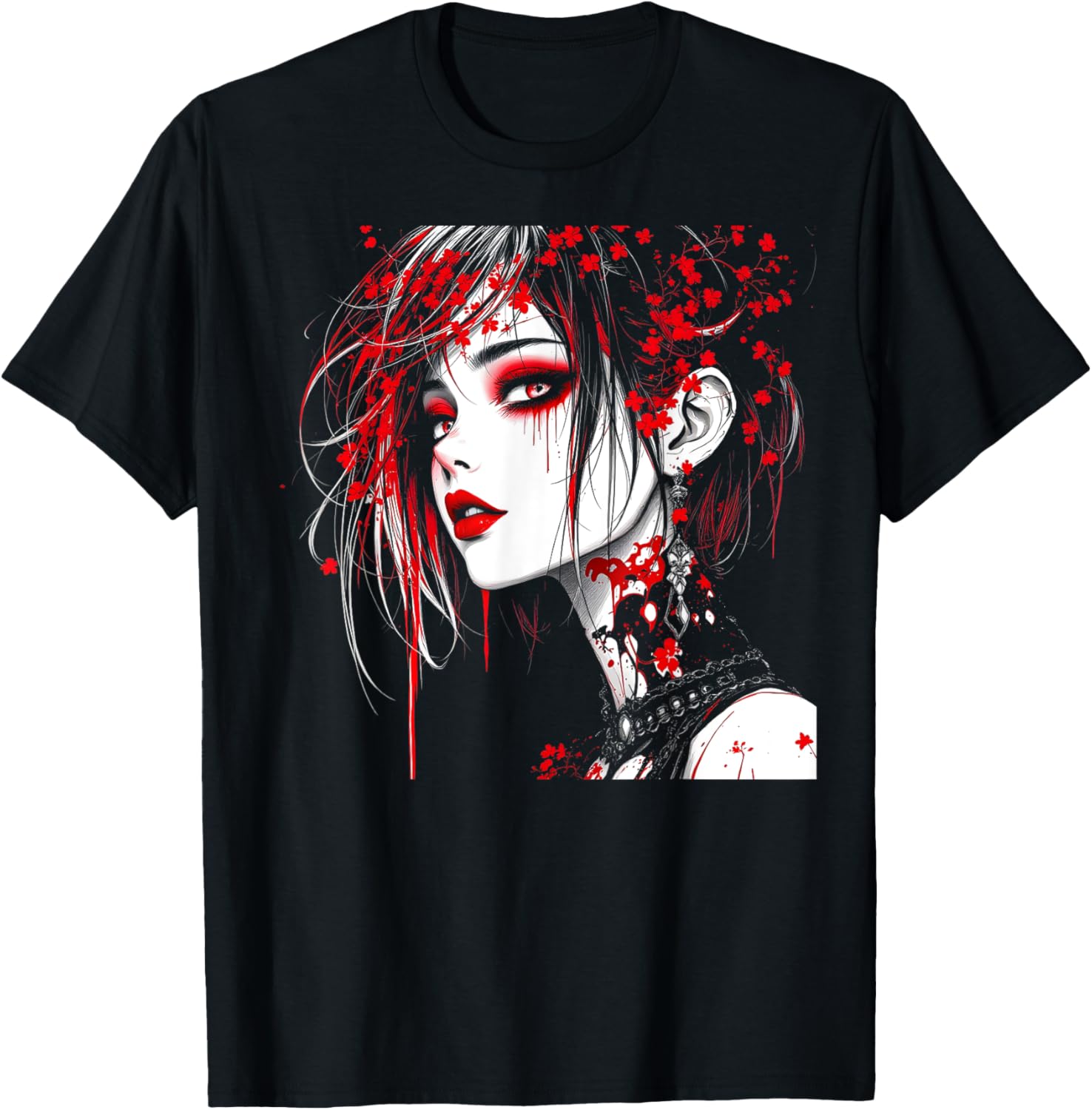 Horror Anime Manga Tee Gothic Outfit Japanese Chibi Girl