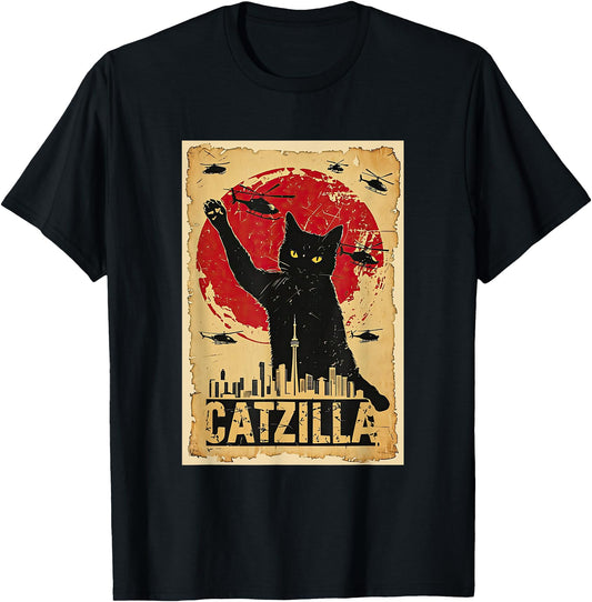 Catzilla Vintage Monster Toronto Skyline Japanese Art Cat