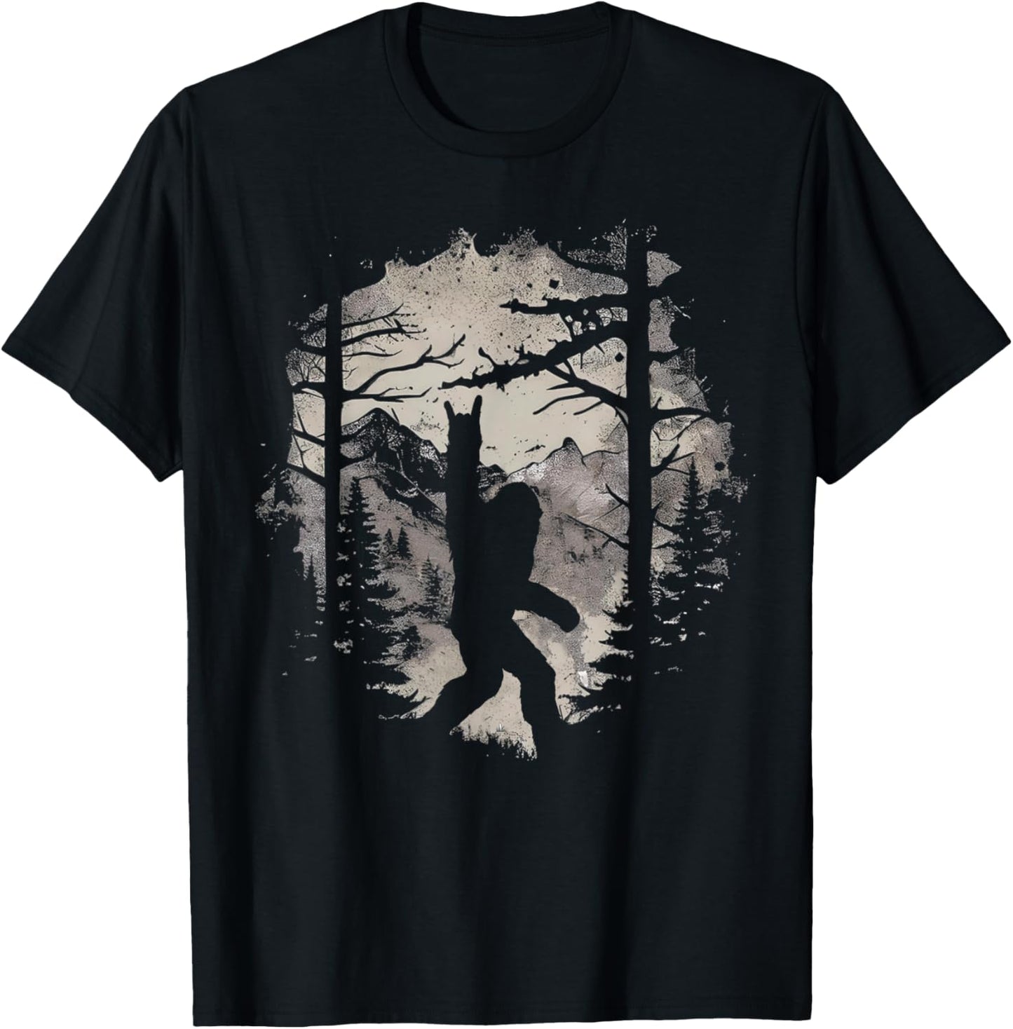 Rock On Bigfoot Sasquatch Loves Rock And Roll Mountain Trees