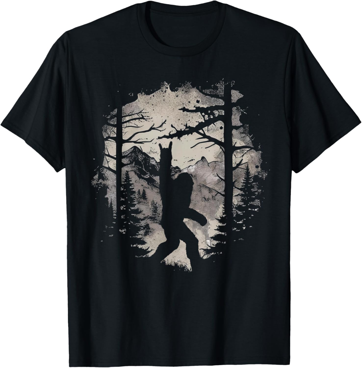 Rock On Bigfoot Sasquatch Loves Rock And Roll Mountain Trees