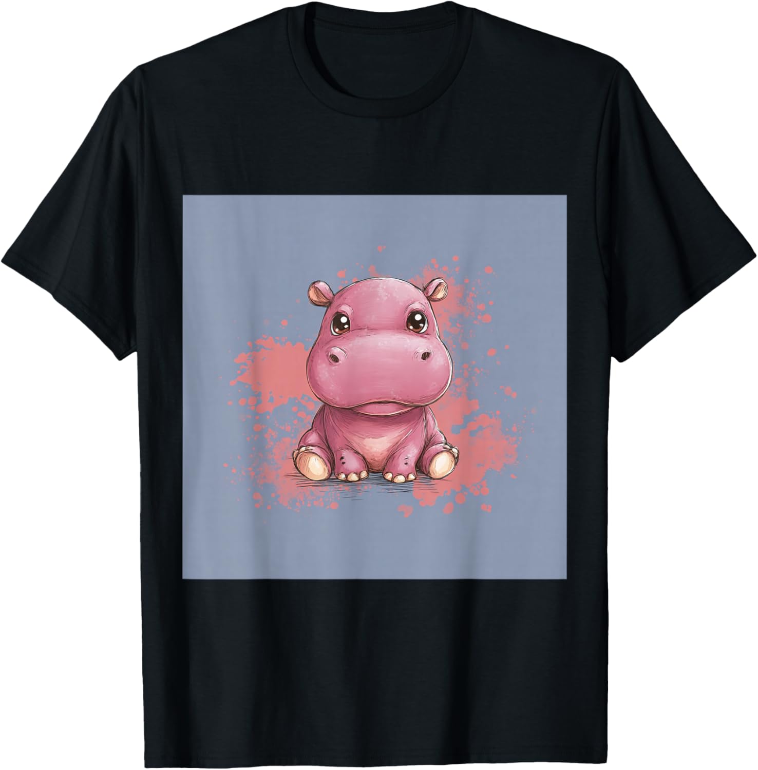 Cute Cartoon Hippo Chibi Style Cute Baby Hippo