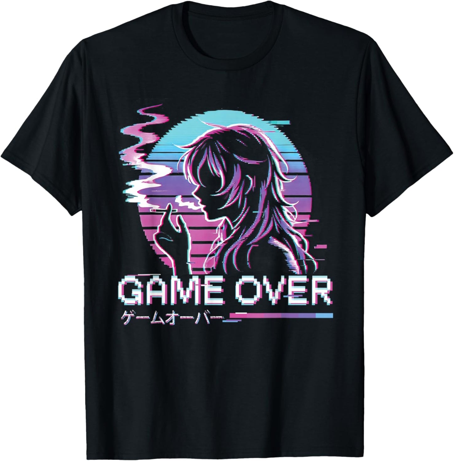 Japanese Vaporwave Aesthetic Sad Anime Girl Waifu Indie