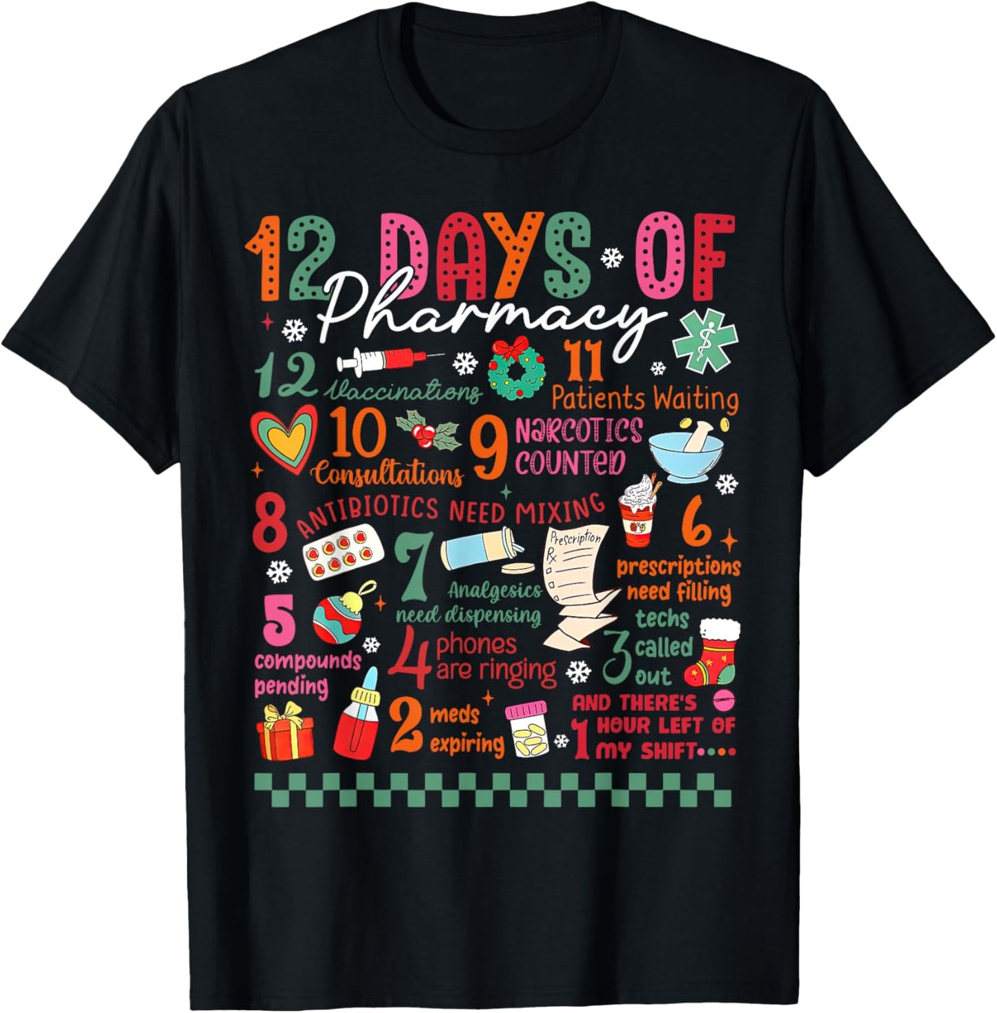 12 Day Of Pharmacy Christmas Pharmacist Technician Nursing