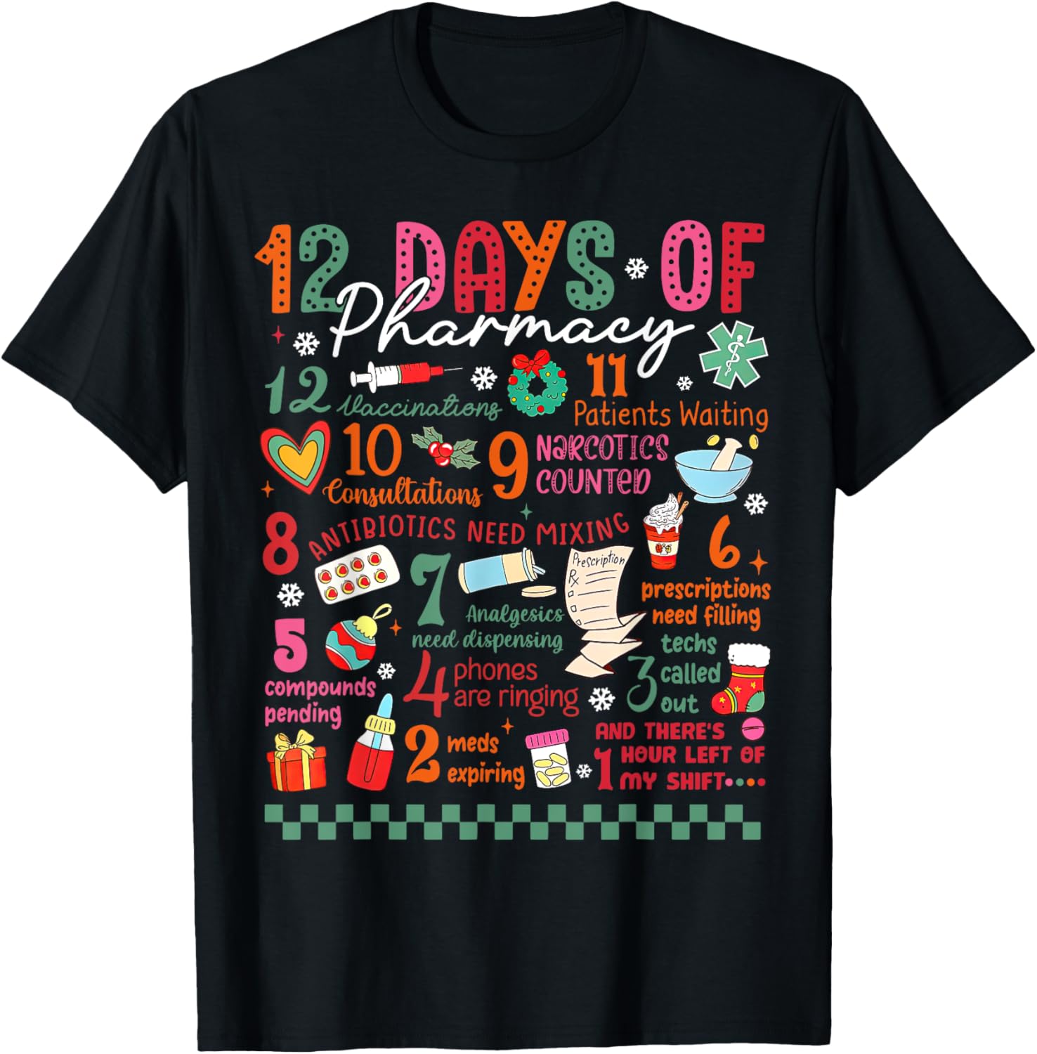 12 Day Of Pharmacy Christmas Pharmacist Technician Nursing