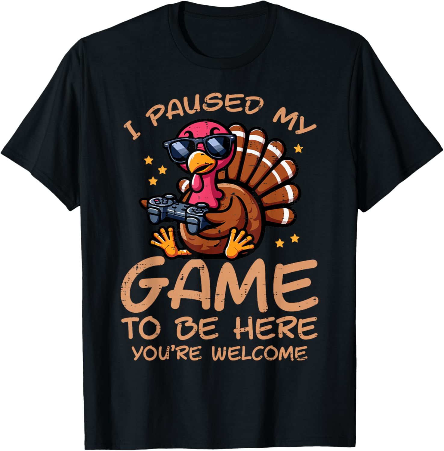 Thanksgiving Paused My Game Turkey Fall Gamer Boys Kids Men