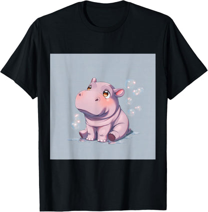 Cute Cartoon Hippo Chibi Style Cute Baby Hippo