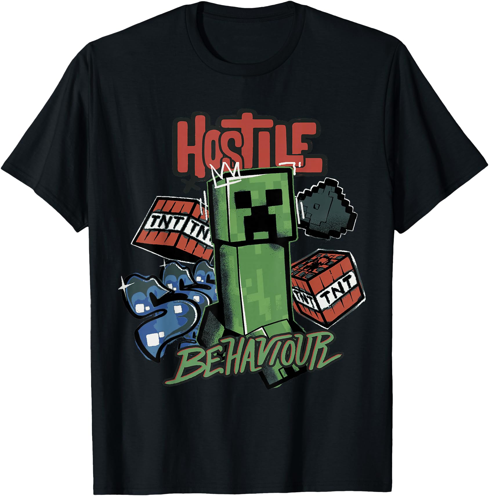 Minecraft Hostile Behaviour Creeper Graffiti Style