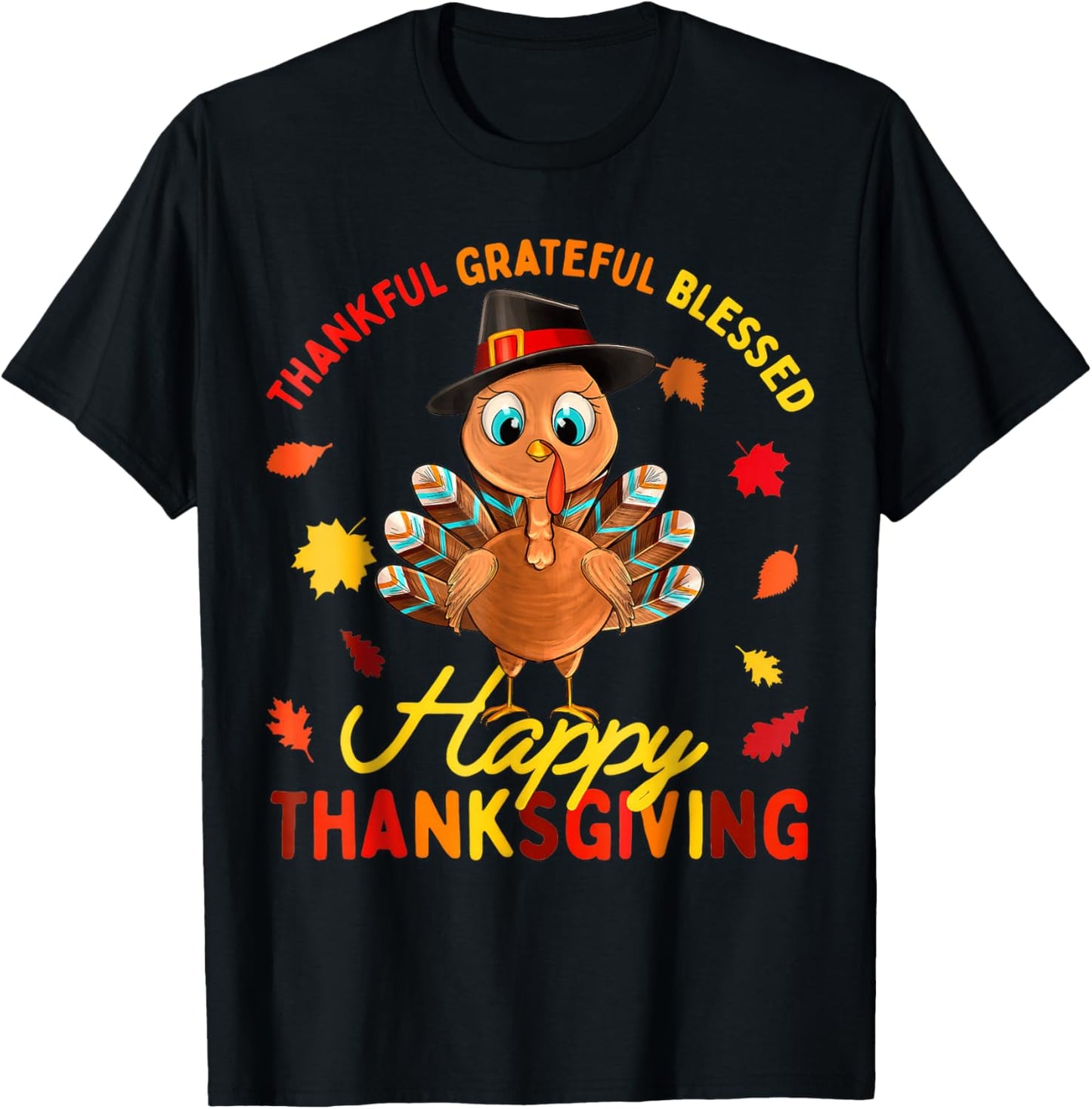 Thankful Grateful Blessed Thanksgiving Turkey
